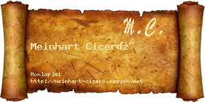 Meinhart Ciceró névjegykártya
